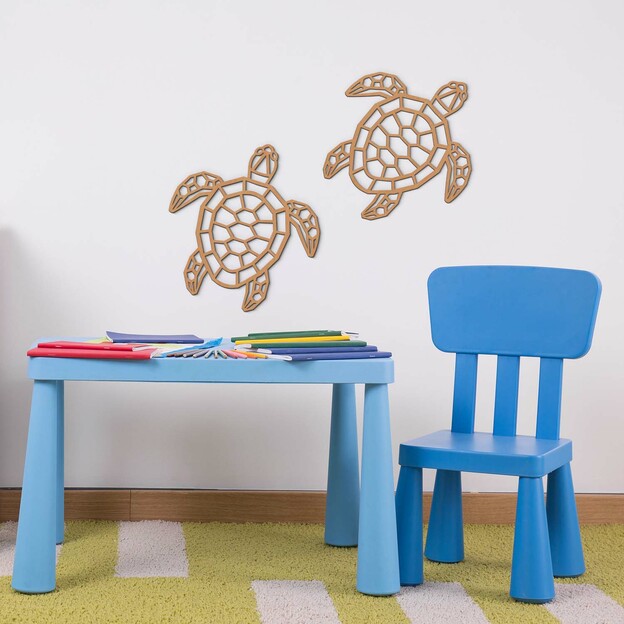 Wooden Decoration - Polygonal Turtle