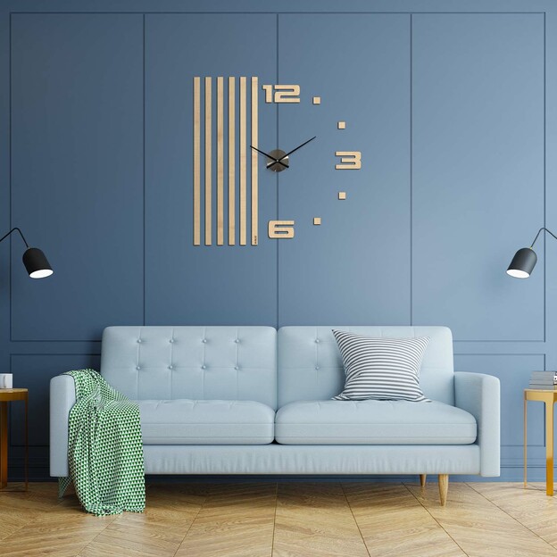 Wooden Slatted Wall Clock - ONE