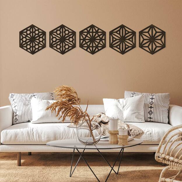 Modern Wall Art - Hexagon (5 pcs)
