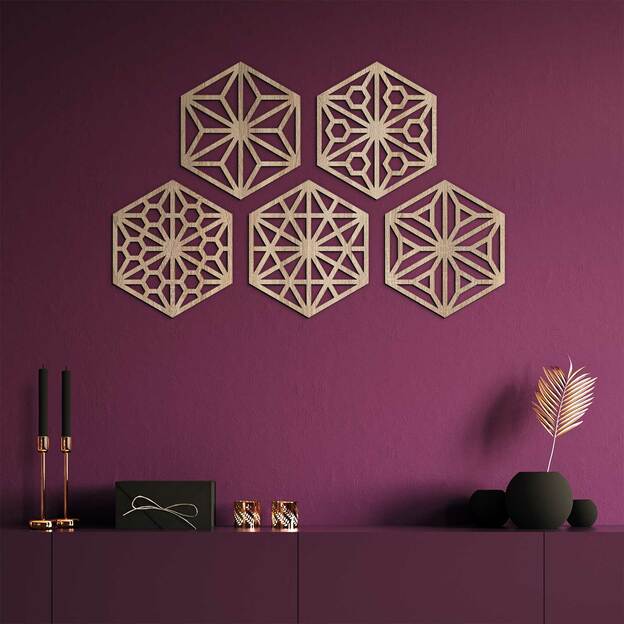Modern Wall Art - Hexagon (5 pcs)