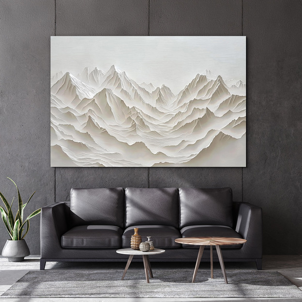 White image - Minimalist mountains