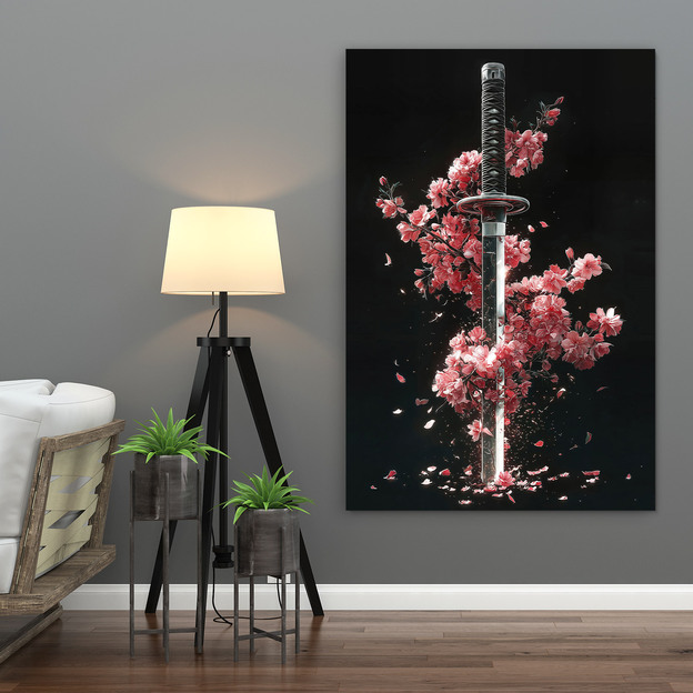 Black image of a samurai sword - Katana