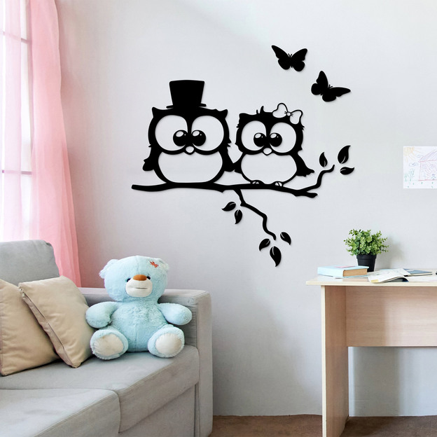 Sticker for Children's Room - Owls on a Branch