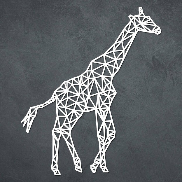 Wooden Wall Art - Polygonal Giraffe
