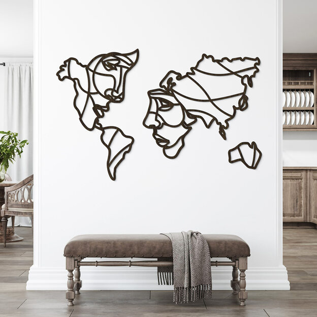 Wall Map on the Wall - Face of the World