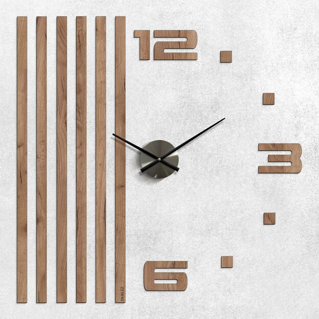 Wooden Slatted Wall Clock - ONE
