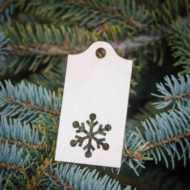 Wooden Gift Tag - Snowflake