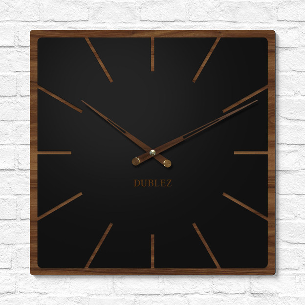 Designer Wooden Clock - Noir