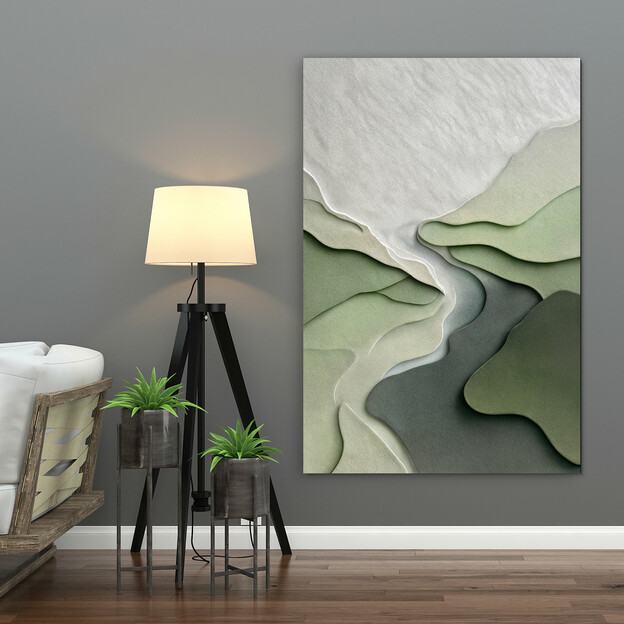 Abstract painting - Green dunes