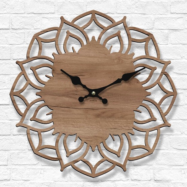 Wooden Clock Mandala - Aura