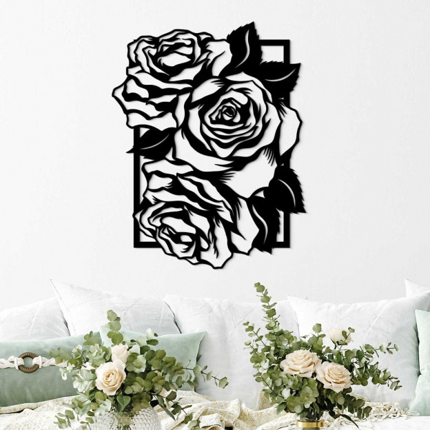 Cut-out Wall Art from Wood - Roses