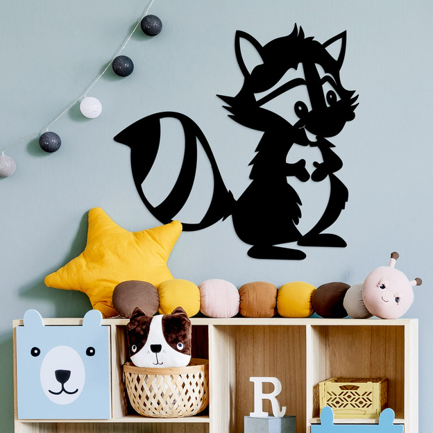 Wooden Wall Art for Children's Room - Raccoon