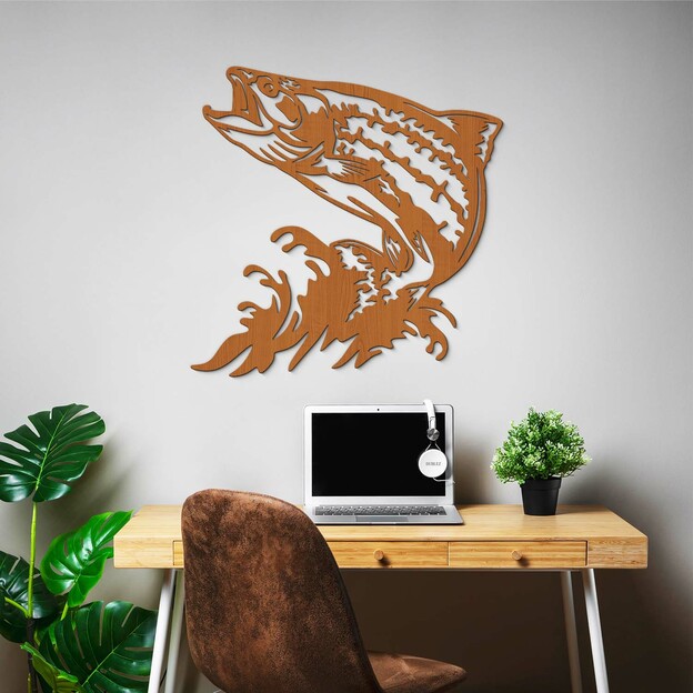 Gift for a Fisherman - Wooden Wall Art of a Fish - Trout
