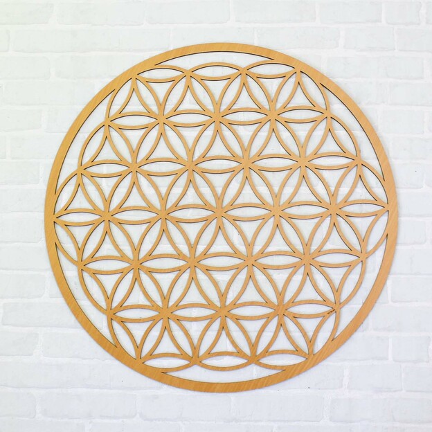 Wooden Sticker on the Wall - Flower of Life