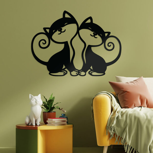 Wooden Wall Art for Children - Cats