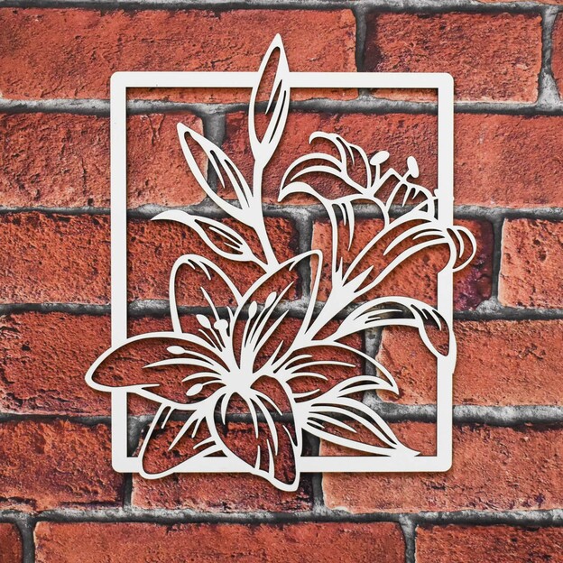 Wooden Wall Art - Lilies in Frame