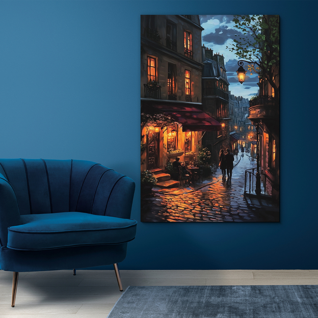 Romantic picture for the wall - Night walk in the city