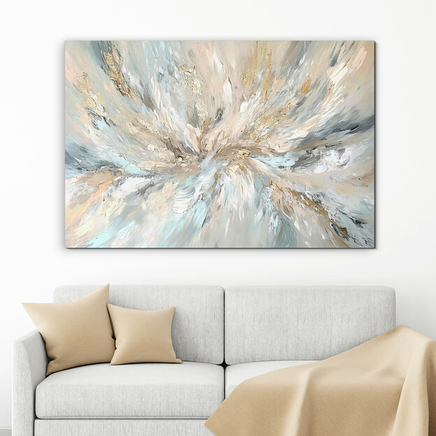 Abstract wooden painting - Golden whirl