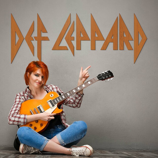 Wooden Logo on the Wall - Def Leppard