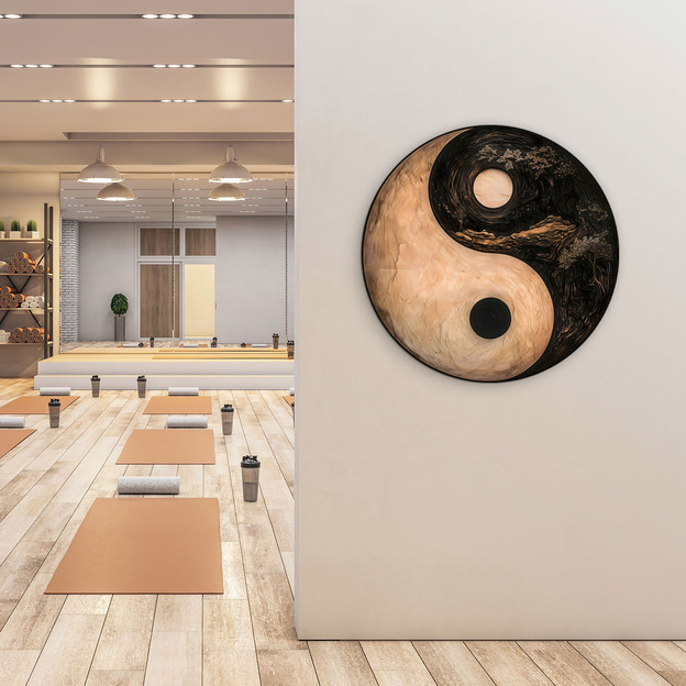 Round Wall Art Symbol - Yin and Yang