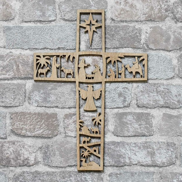 Cut-out Wooden Cross - Bethlehem
