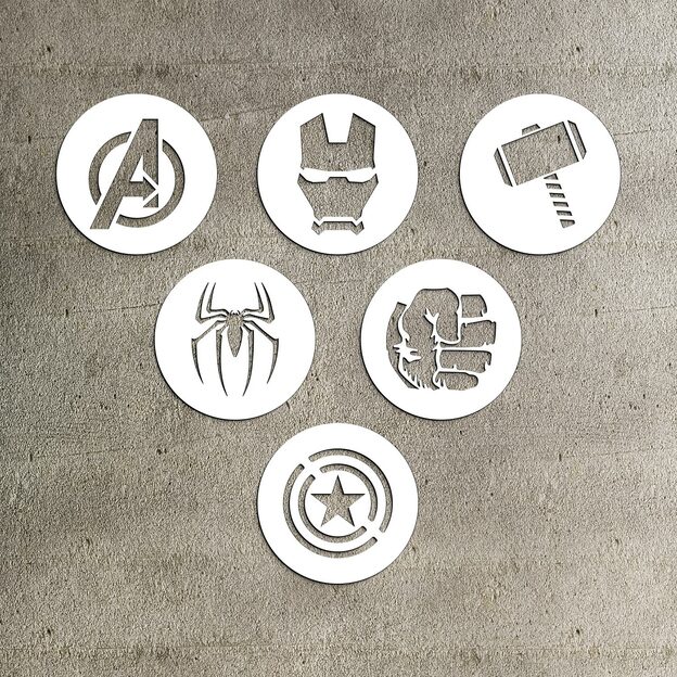 Wooden Stickers - Avengers Icons (6 pcs)