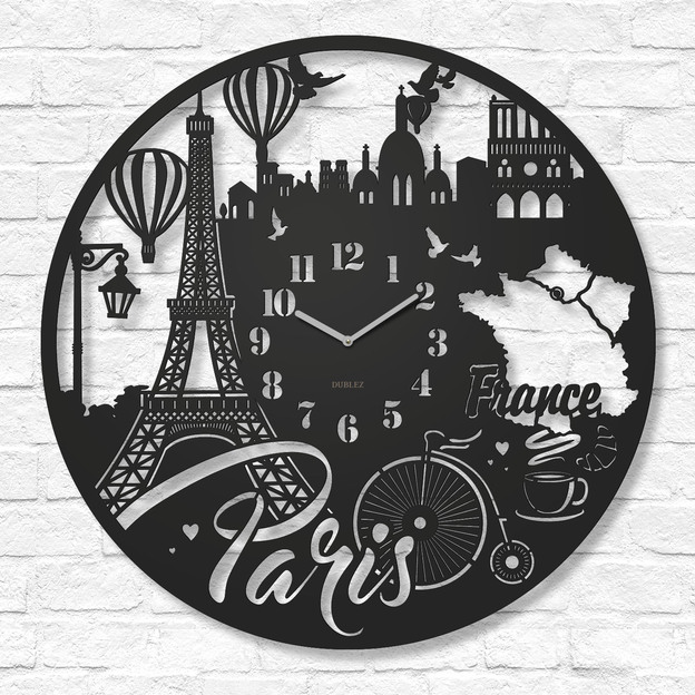 Veľké vyrezávané hodiny na stenu - Paris