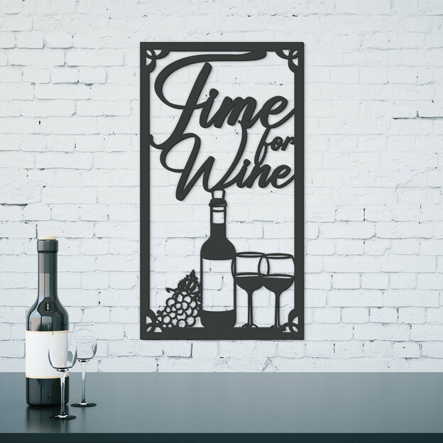 3D Wall Art for Kitchen - Wine and Grapes
