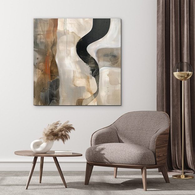 Abstract painting for the living room - Japandi