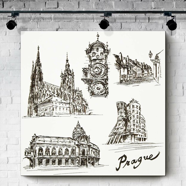 Prague - Engraved 3D Wall Art from Wood