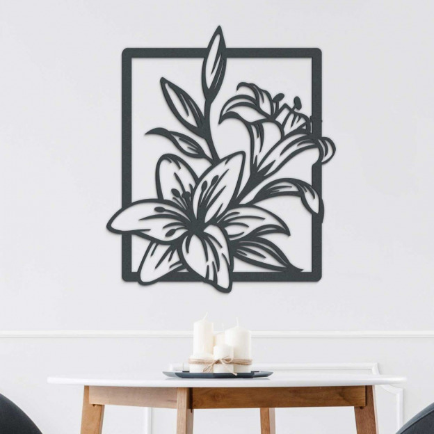 Wooden Wall Art - Lilies in Frame
