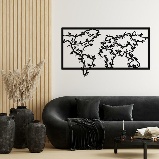 Artistic World Map on the Wall - Crown of the Earth