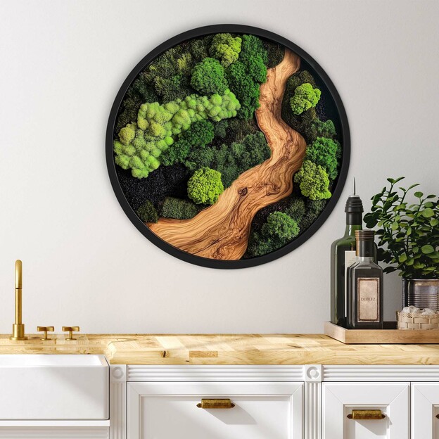 Moss and Wood Imitation Wall Art - Shizuka