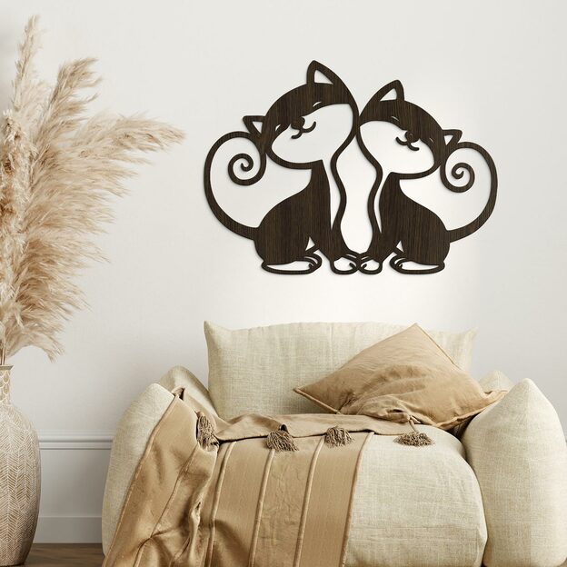 Wooden Wall Art for Children - Cats