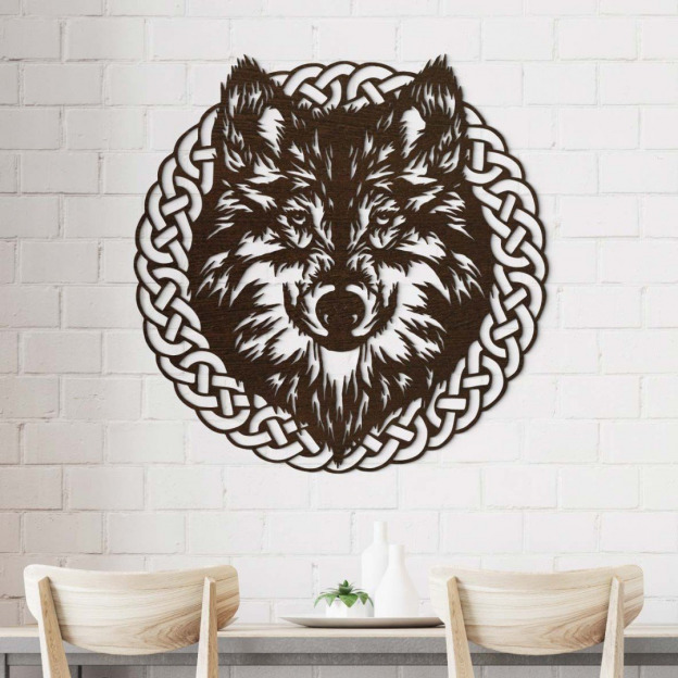 Wooden Wall Art - Wolf in Frame
