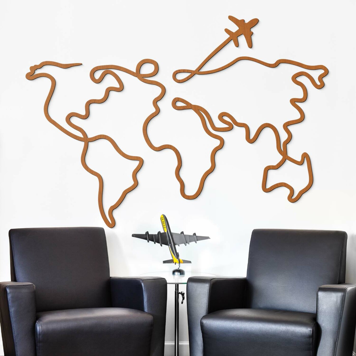 Minimalista fa világtérkép | Cseresznye