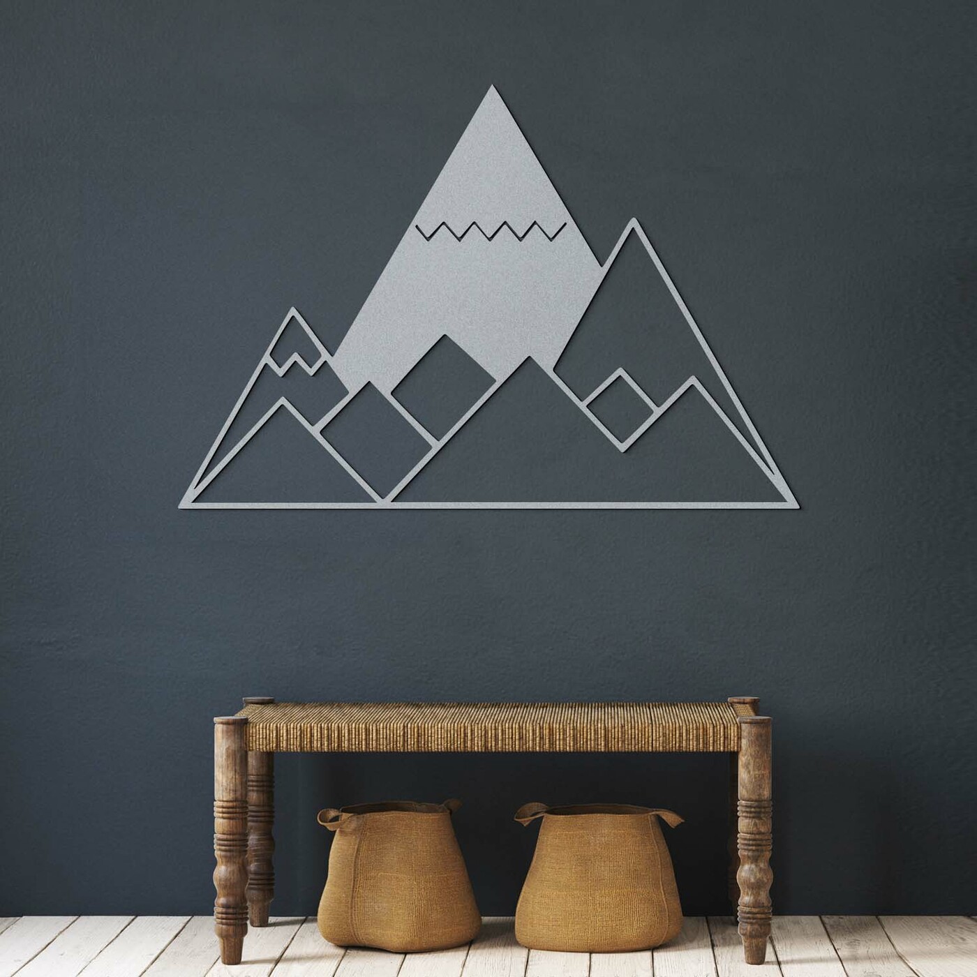Wall Art - Geometric Mountains | Silver