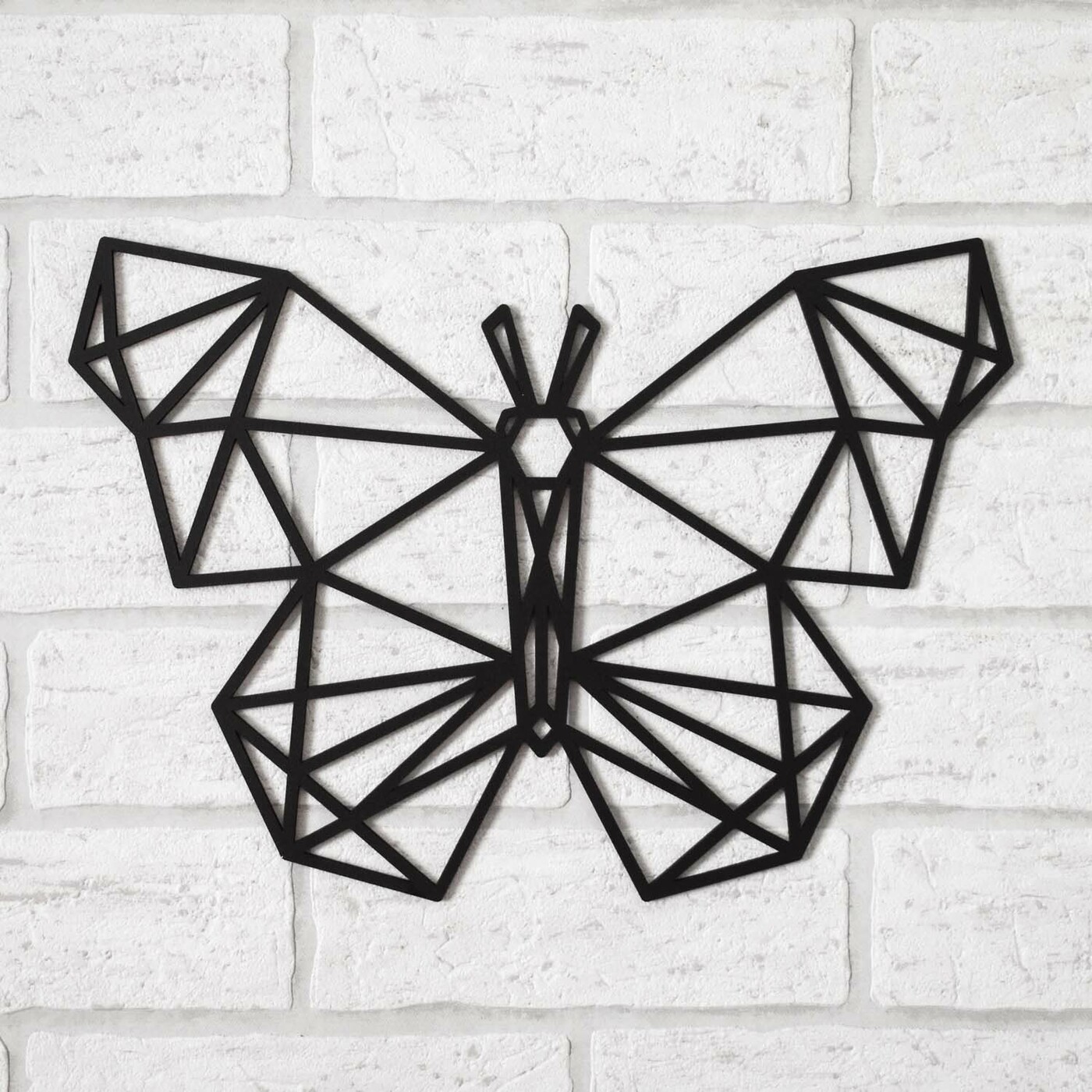 Poligonális pillangó dekoráció | Fekete