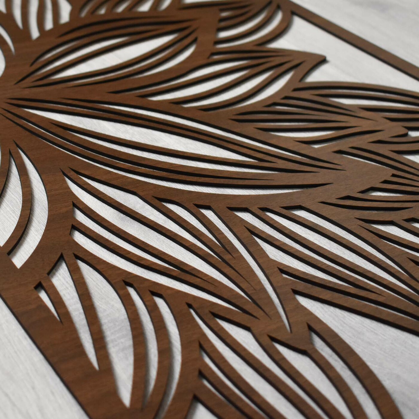 Cut-out Panel on the Wall - Water Lilies | Walnut