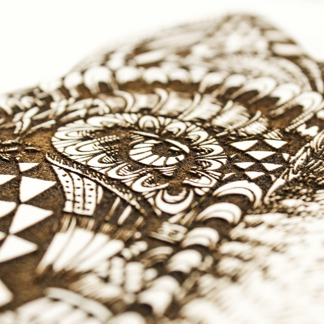 3D Wooden Engraved Wall Art - Wolf | White