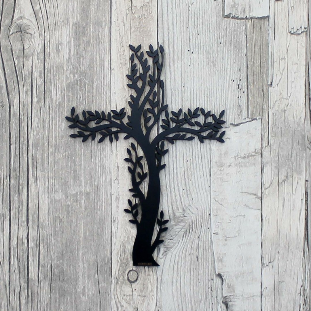 Wooden Cross on the Wall | Black