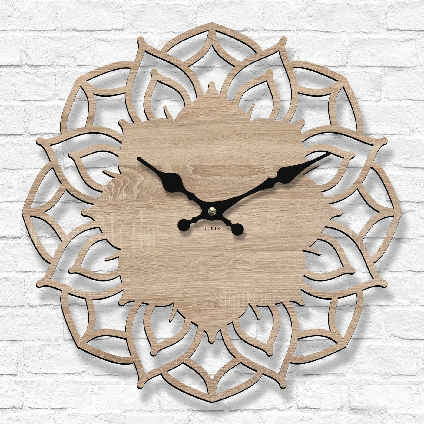 Wooden Clock Mandala - Aura | Oak Sonoma