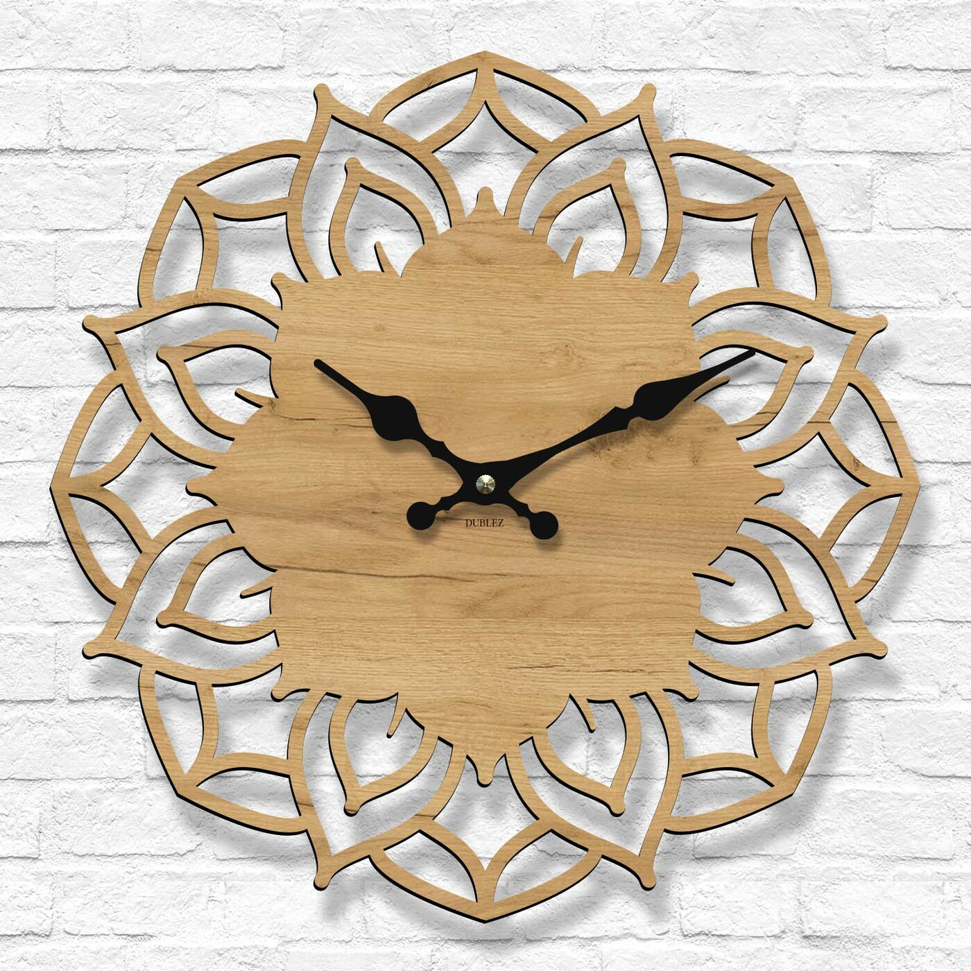 Wooden Clock Mandala - Aura | Gold Craft Oak