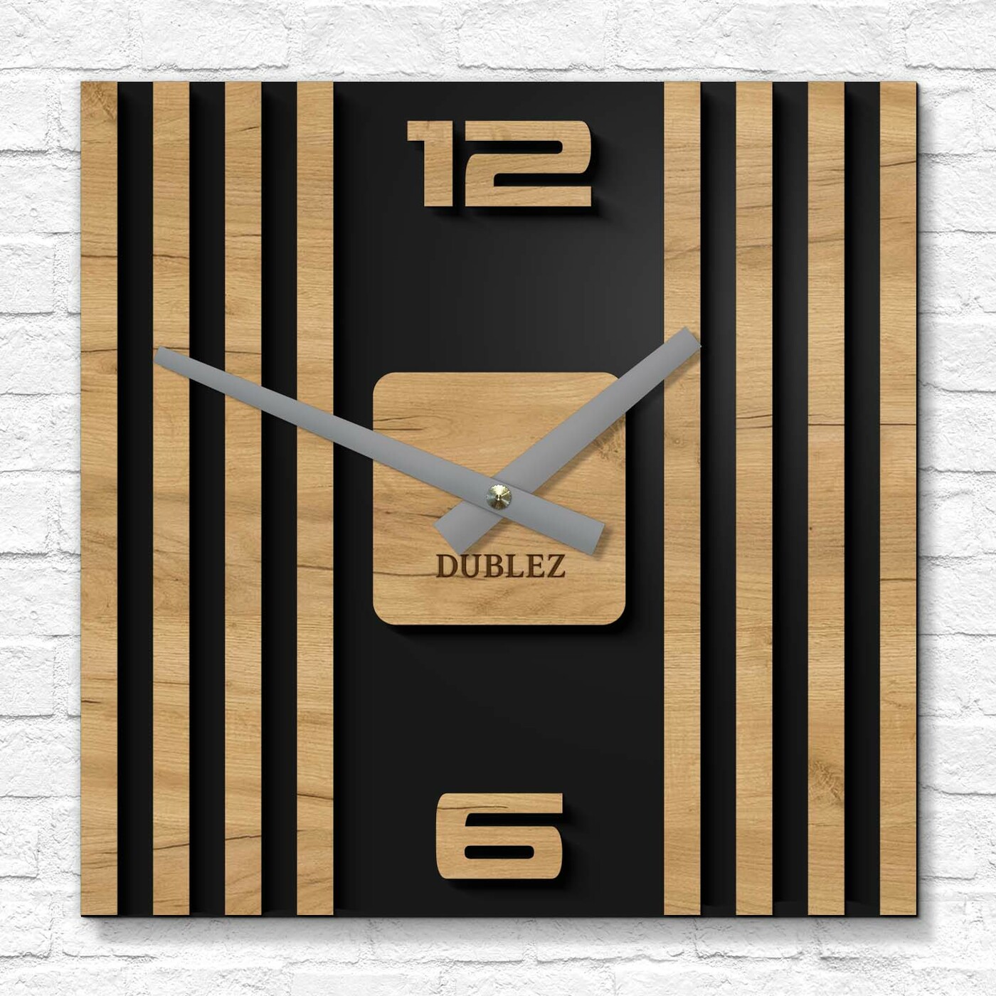 Luxury Wooden Clock - Slats | 21x21 cm