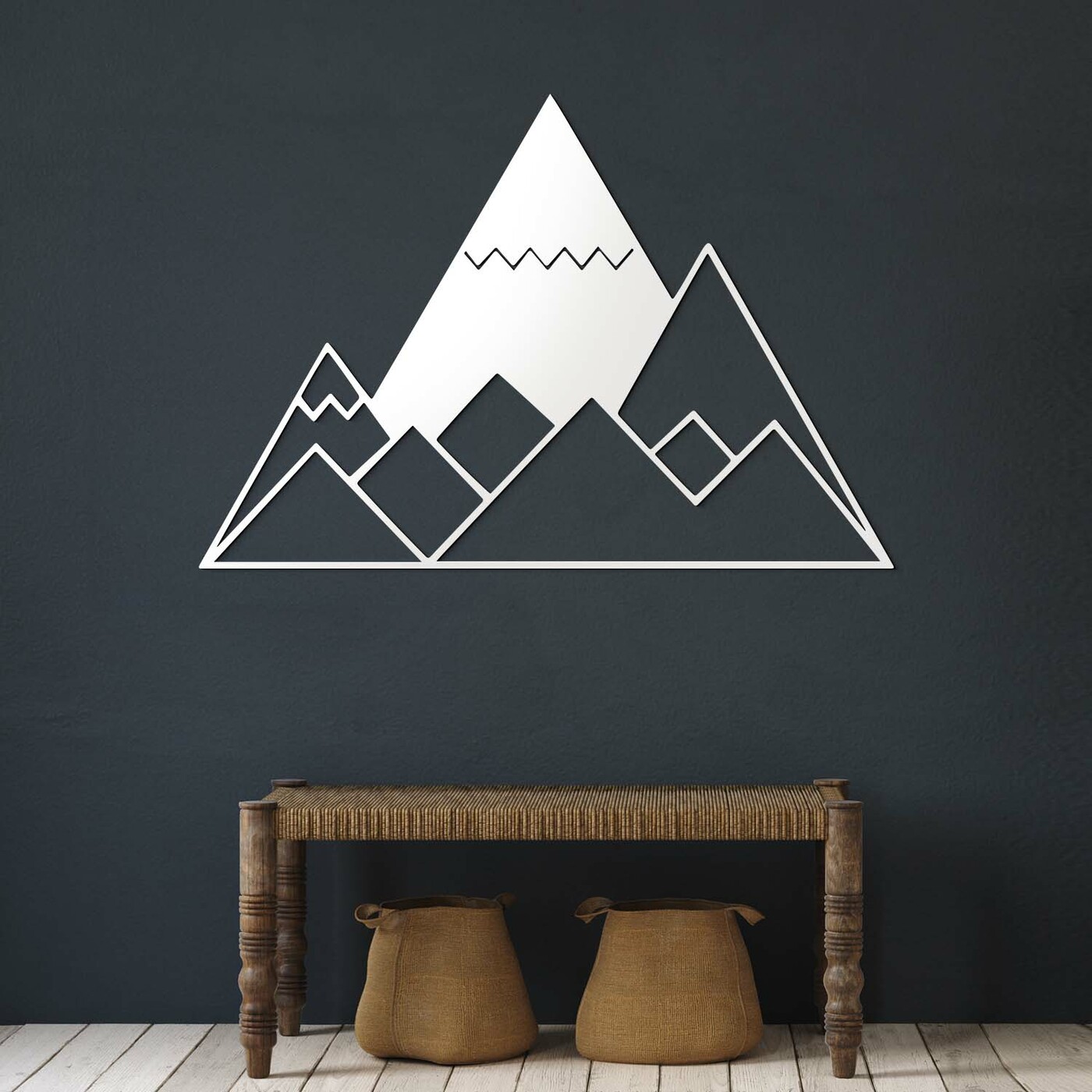 Wall Art - Geometric Mountains | White