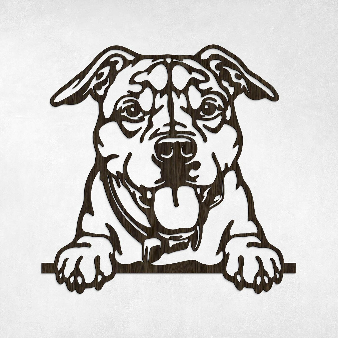 Wall Art of a Dog - Amstaff | Wenge