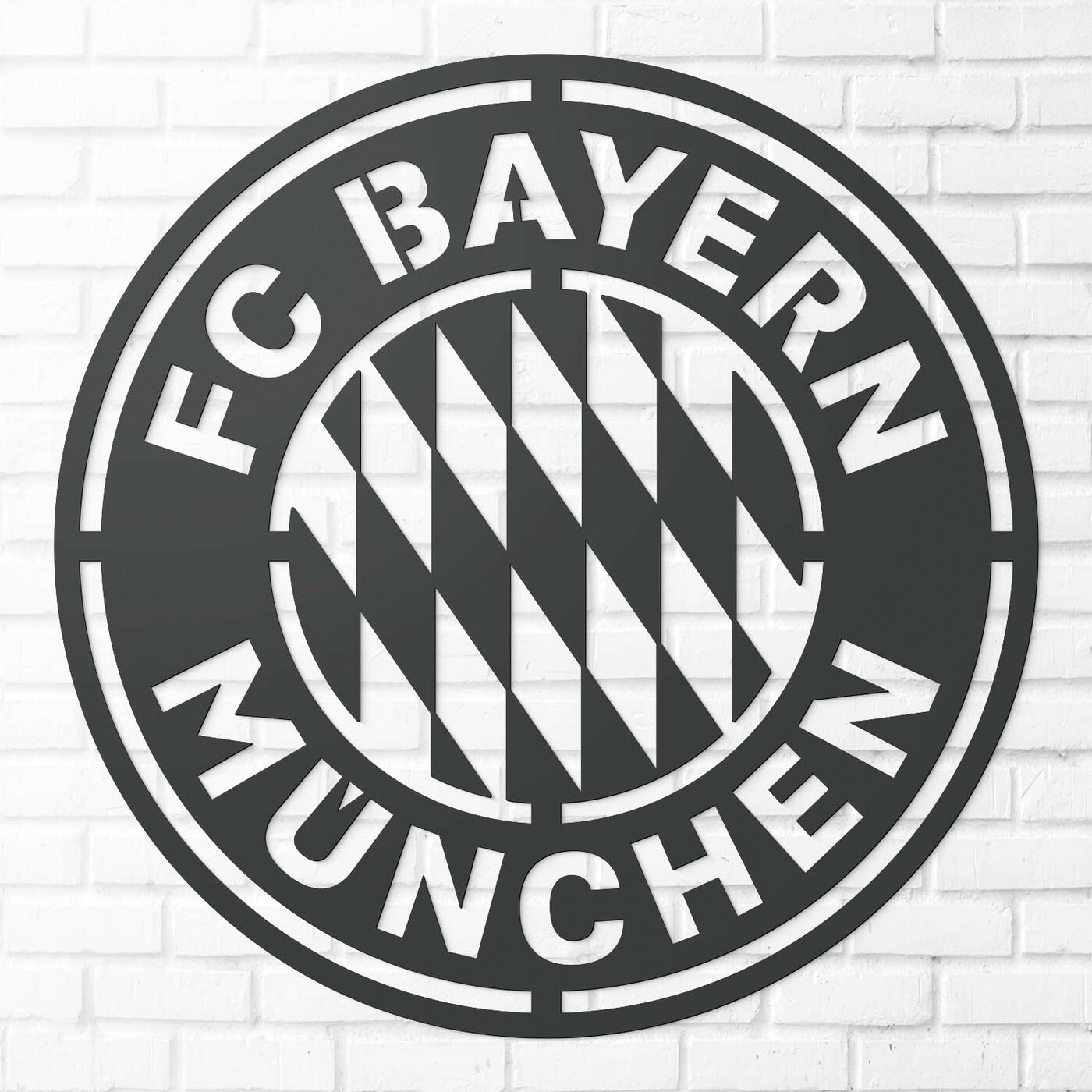 Fából készült logó - FC Bayern München | Antracitszürke