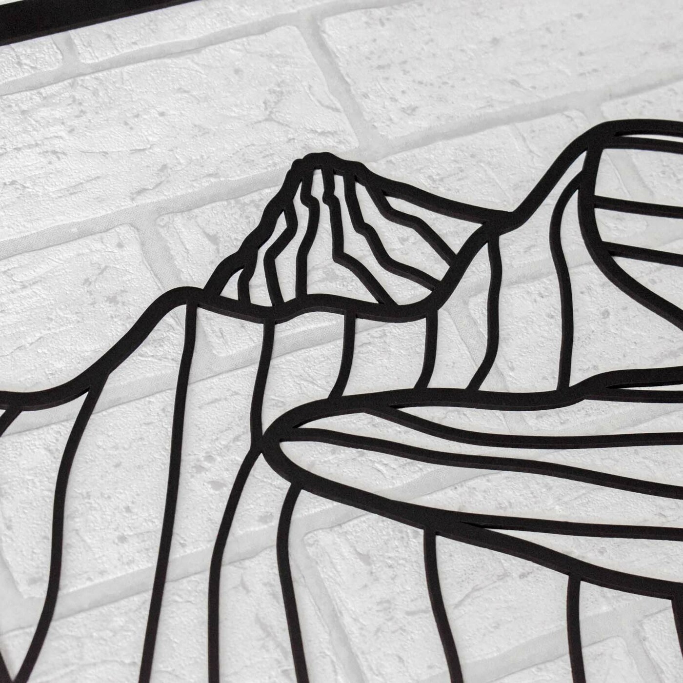 Wooden Wall Art - Mountain Range | Black