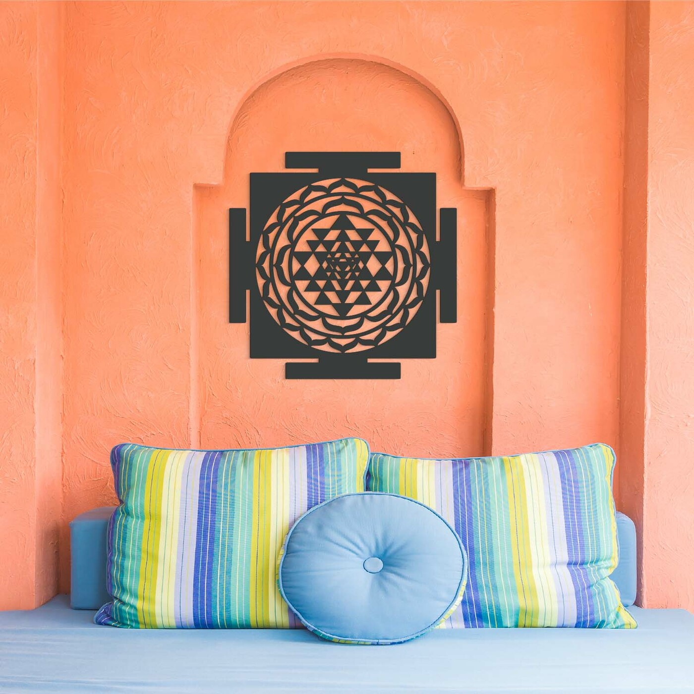 Harmonizáló mandala - Sri Yantra | Antracitszürke