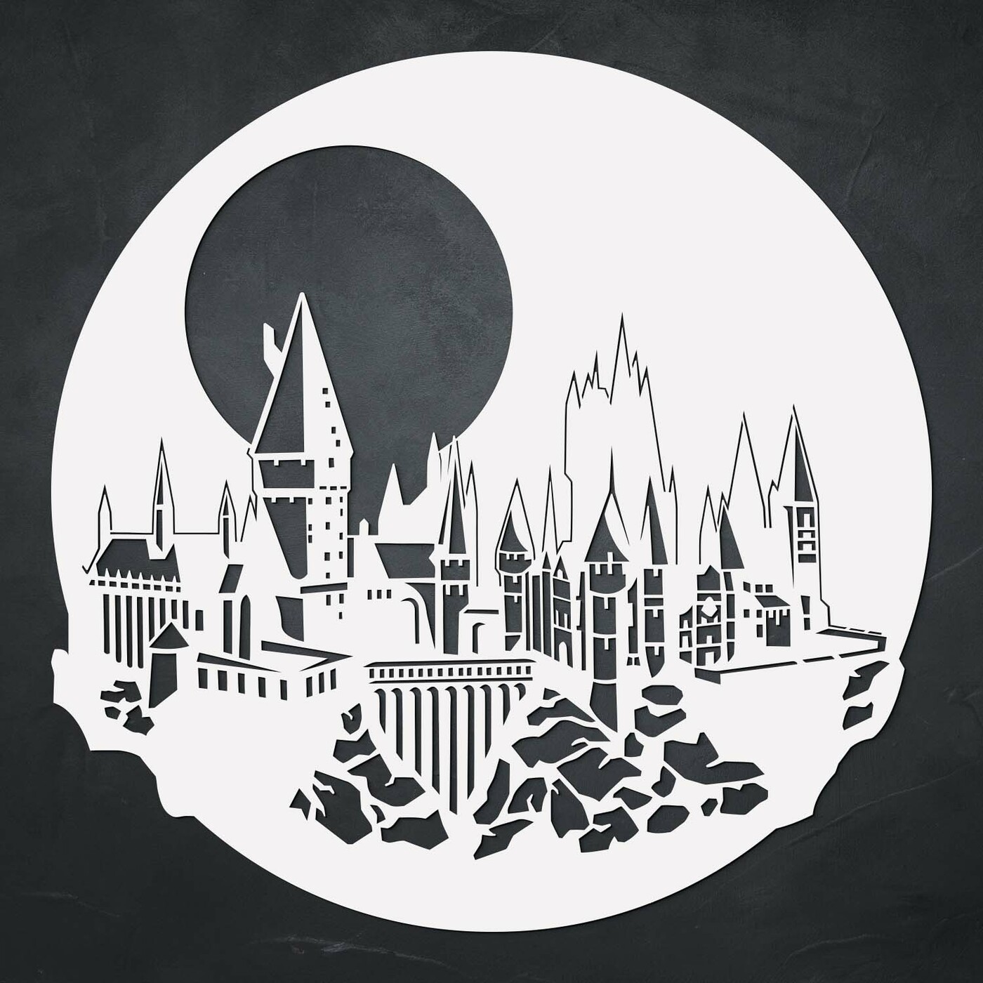 Harry Potter Wall Art - Hogwarts | White